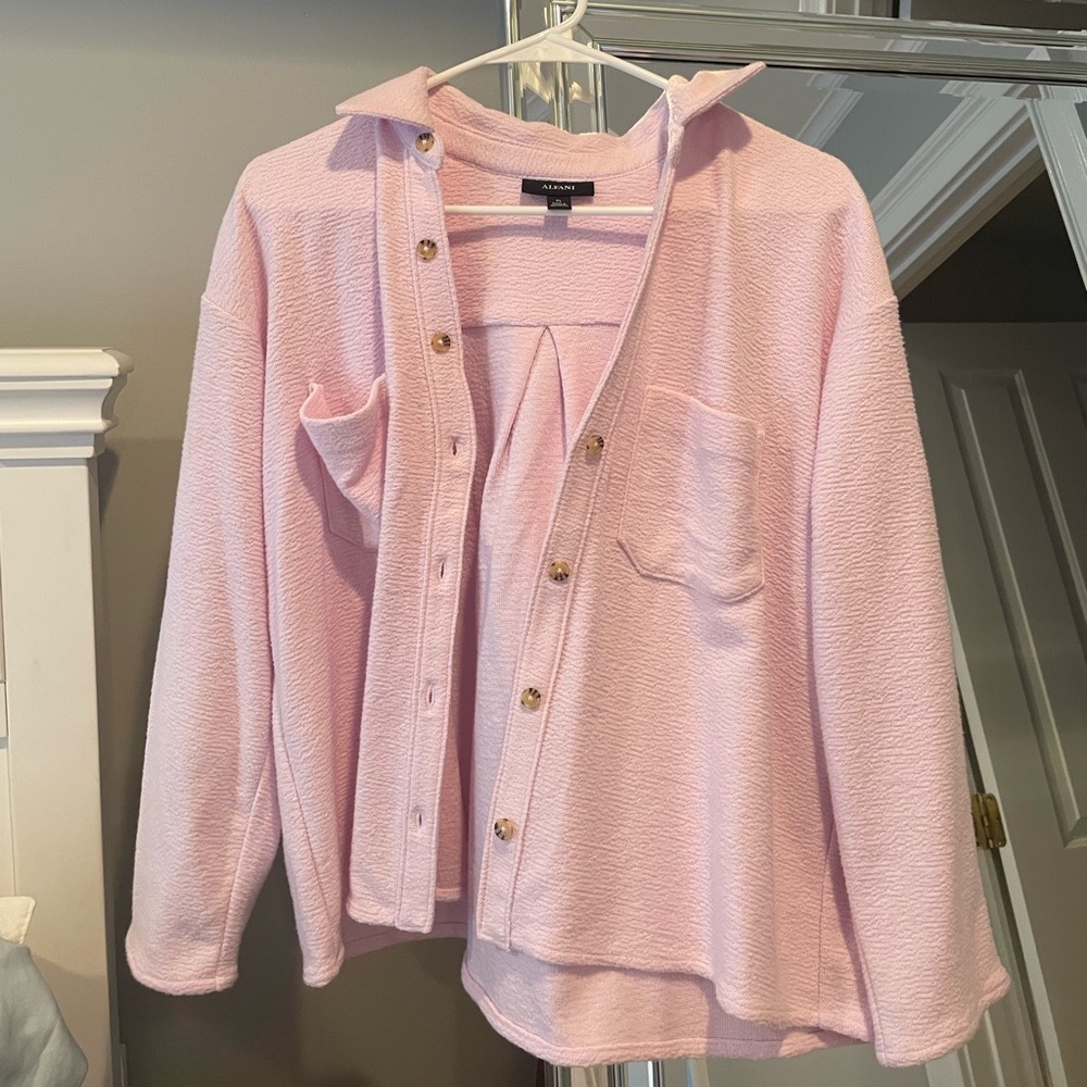 Baby pink long sleeve button down